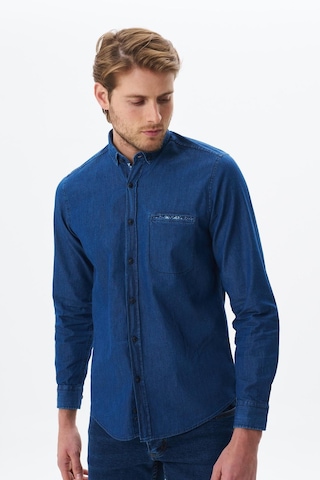 Arma Erkek Denim Jean Slim Fit / Dar Kesim Kot Dokuma Gömlek K9gkd1070 İndigo