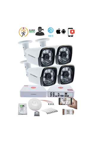 4 Kameralı Set Kadraj 5mp Sony Seculensli 1080p Full Kdj-4s-6al-m