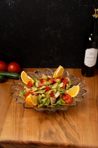 Mest Çiçek Model Cam Salata Kasesi - Sofralarınıza Estetik Dokunuş Çok Renkli