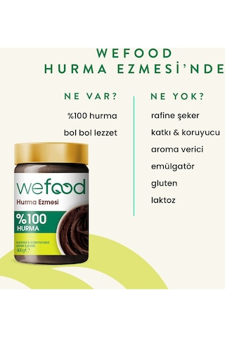 Wefood %100 Sade Hurma Ezmesi 400 gr (Hurma Püresi, Hurma Dolgusu)