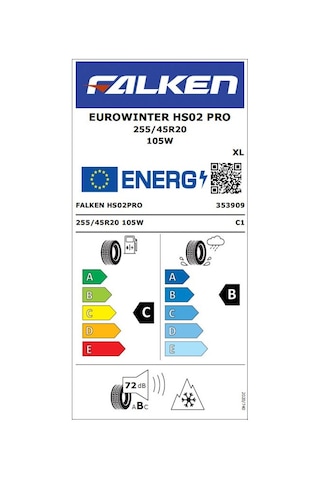 Falken 255/45R20 105W XL Eurowinter Hs02 Pro Kış Lastiği 2025