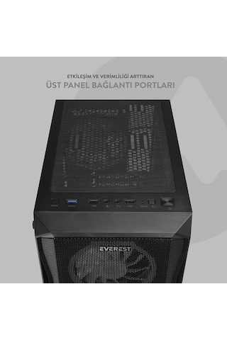4x Rgb Fanlı Gaming Bilgisayar Kasası - Yüksek Hava Akışı, Modern Tasarım, Sessiz Fan