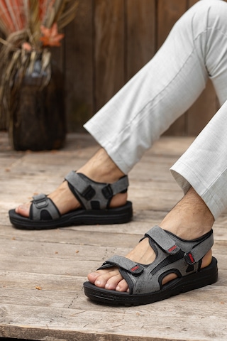 D2026 Günlük Ortopedik Confort Erkek Sandalet Füme