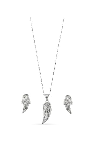 Oya Silver Işıltılı Melek Kanadı Gümüş Set&takım