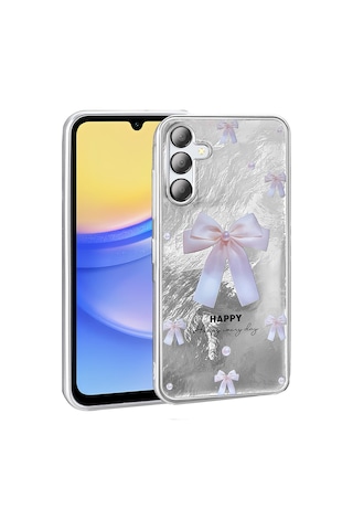 Galaxy Uyumlu A36 Kılıf Desenli Zore Mep Kapak İncili Fiyonk