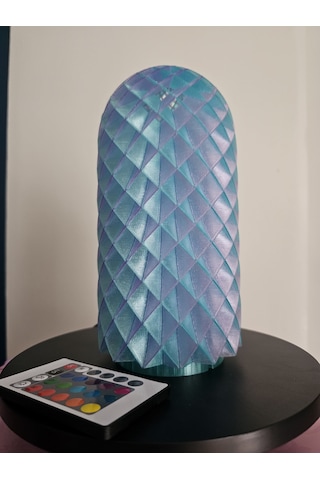 Modern Dekoratif Masa Lambası Ve Gece Lambası - 16 Renk Rgb Kumandalı - 3d Tasarım Frozen & Antik Serisi Mavi