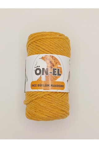 Ön-el Büklüm Taranabilir Makrome İpi - 250 Gr - Hardal