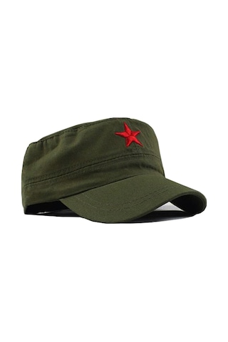 Yıldızlı Fidel Castro Che Guevara Şapkası Yeşil Renk (533388782) Haki