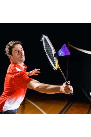Vkemall Led Işıklı Badminton Topu 4'lü Paket Kırmızı, Yeşil, Mavi, Renkli - Gece Sporu İçin Dayanıklı, Hızlı Aktifasyon, Kauçuk Uç Ve Kazak Tüylü