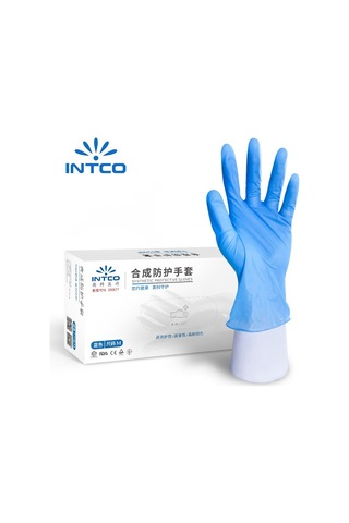 Aubyhe Intco M Beden Mavi Sentetik Pvc Eldivenler - 100 Adet Kutulu, Yemek İşleme, Ev Temizliği, Kozmetik Ve Tarımda Kullanım, Lateks Ve Dopsuz, Ultra Yumuşak Ve Dayanıklı