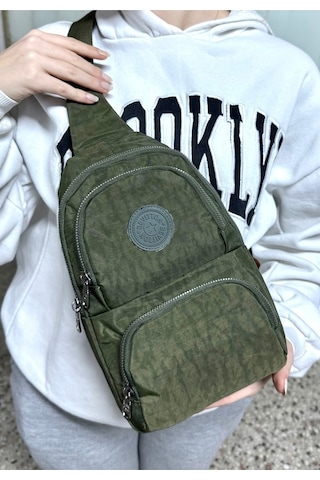 Su Geçirmez Kumaş Haki Unisex Body Bag Çapraz Omuz Çantası Haki