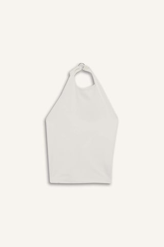 Defacto Halter Yaka Sırtı Açık Toka Detaylı Bluz G0508ax25smwt34 Beyaz