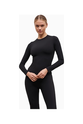Because Of Alice Base Sculpting Long Sleeve Top Uzun Kollu Şekillendirici Kadın Üst Siyah