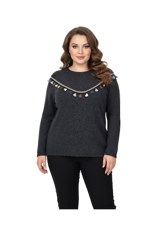 Wearon Kadın Yumoş Önü Püsküllü Modelli Bluz Bgl-st05142 Antrasit