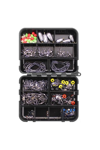 Reedark 160 Parça Balıkçılık Aksesuar Seti - Kranklı İğneler, Kurşun Ağırlıklar, Üç Çenekli Döner Çemberler Ve Uzay Fasulyeleri İle Çok Amaçlı Kullanim