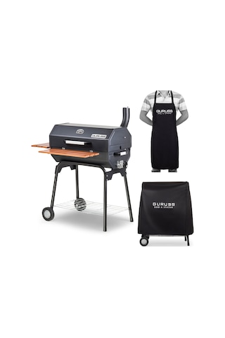 Guruss Cg-075 Kömürlü Barbekü Mangal + Kılıf + Önlük Siyah Model:grs21