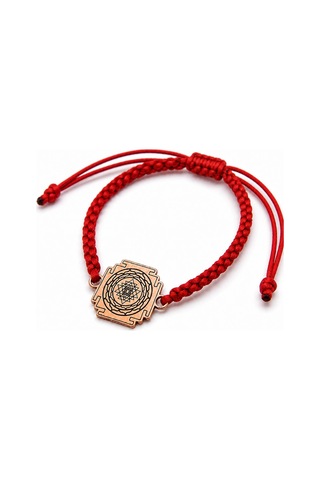 Sri Yantra Bolluk Ve Denge Tılsımı Bakır Makrome Bileklik Rose