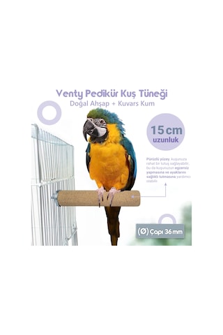 Vixpet Venty Pedikür Papağan Tüneği 15 cm Ø 36 mm Macaw | Kakadu | Jako | Amazon | Alex | Eklektus
