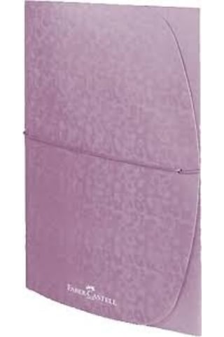 Faber-Castell Lastikli Dosya Desenli A4 Metalik Mor