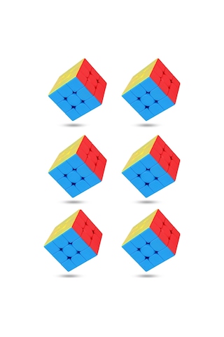 6 Adet Speed Cupe Rubik Küp Zeka Küpü 3x3 Canlı Renkler Hız Küpü,fidget Oyuncak Seyahat Zeka Oyunu