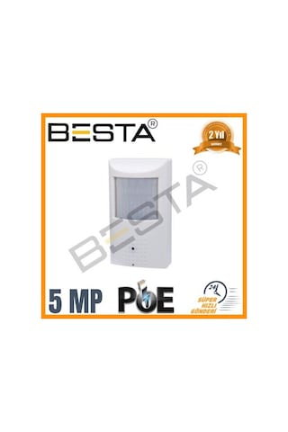 5 1440p 48 Ir Led Ip Poe Dahi Li Mi Krofonlu Pir Dedektör Görünümlü Güvenlik Kamerası