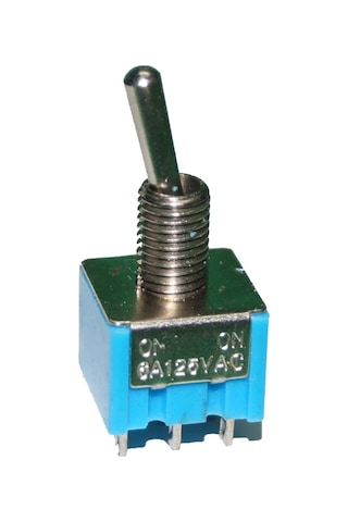 Mini Toggle Switch On-on 6 Pin 2 Kutup 6a 125vac Mavi Anahtar Mts-202