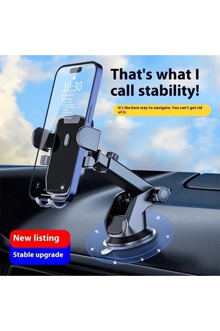 Xuweiwei Uzatılabilir Kollu Tek Tıklamayla Cikarilabilen 360 Derece Donebilen Siyah Vantuzlu Araba Tutucu D46 6 Gps Akilli Telefon Tablet Icin Pvc