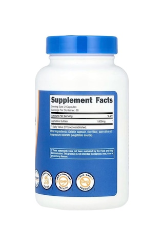 Nutricost, Agmatin Sülfat, 1.000 Mg, 120 Kapsül Kapsül