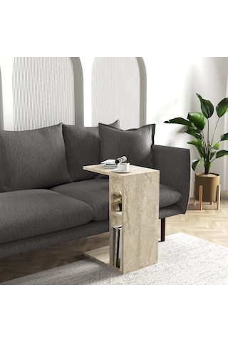 Vera Yan Sehpa , Servis Sehpası Traverten Mermer Desen