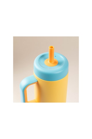 Tantitoni Sarı Paslanmaz Çelik Pipetli Termos Bardak 660ml