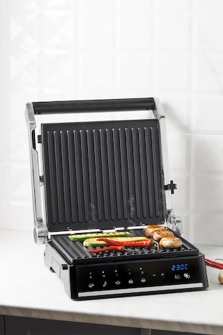 Homend Grilliant 1341H Inox Gövdeli Döküm Plakalı Tost ve Izgara Makinesi