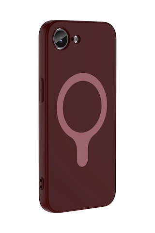 Maks Technology iPhone Uyumlu 16e Kılıf M-safe Şarj Özellikli Mkst Aris Silikon Kapak - Mürdüm