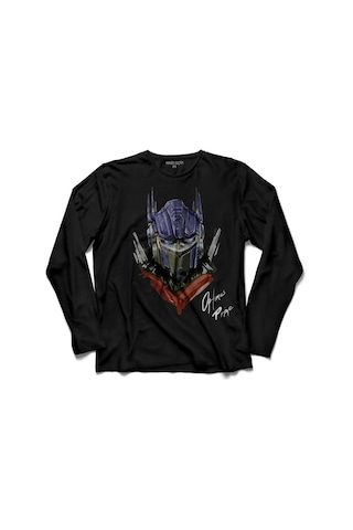 Transformers Optımus Prıme Logo Deceptıcon 3 Uzun Kollu Tişört Baskılı Çocuk T-shirt 001
