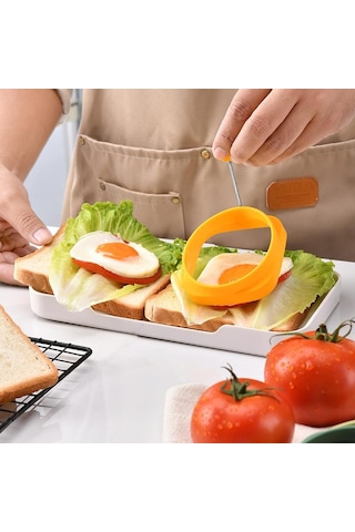 1 Adet Yüksek Isıya Dayanıklı Silikon Yuvarlak Kendin Yap Kızarmış Yumurta Kalıbı Yalıtımlı Kızartma Et Kek Yaratıcı Aletler Yeşil