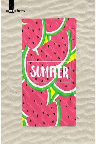 Marte Home Summer Karpuz Baskılı Renkli Plaj Havlusu Pembe Marte Home Summer Karpuz Baskılı Renkli Plaj Havlusu Pembe