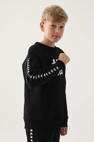 Kappa Siyah Bisiklet Yaka Kol Baskı Detay Erkek Çocuk Sweatshirt Siyah