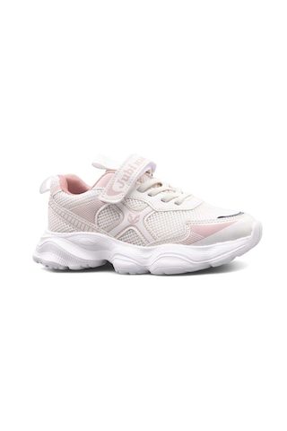 Çocuk Günlük Yumuşak Rahat Taban Cırt Bantlı Spor Ayakkabı Sneaker Ekru Pudra