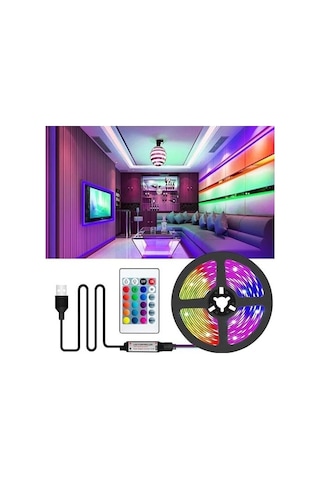 Tv Arkası Animasyonlu Rgb Şerit Led Seti Kumandalı 3 Metre - Cata - 5v Usb Girişli Enerji Sınıfı A++