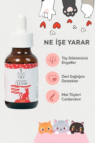 Vitkitty Kediler İçin Tüy Dökümünü Azaltan, Besleyen Cilt Ve Tüy Sağlığı Damlası Plus B 50 Ml