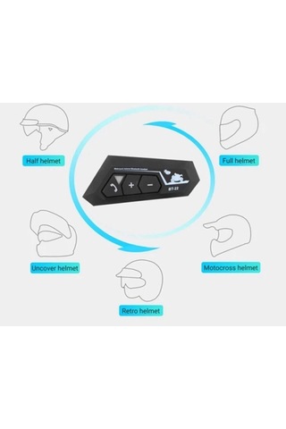 Just Cheap Store Bt22 Kask Kulaklık Bluetooth Motosiklet Kulaklık 5.0 Bluetooth Interkom Motorsiklet Kulaklık
