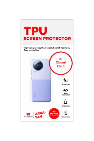 Xiaomi Civi 3 Arka Ve Yan Kaplama Köşeler Dahil Kaplayan Hd Film