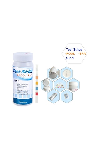 Tenfowee 6 Lı Su Test Şeridi: Ph, Klor, Sertlik Ve Siyanürik Asit Ölçümü İçin 50 Li Paket