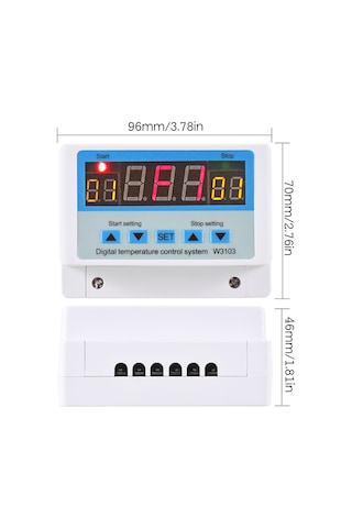 Geeksen W3103 Akıllı Sıcaklık Kontrol Cihazı -50 110 C Ölçüm Aralığı, 10a/dc12v, Dijital Gösterge, Otomatik Regülasyon