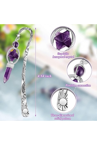 Gümüş Metal Kitap Ayraçları, Altıgen Uçlu