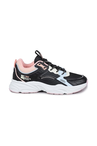 Jump 29943 Siyah - Pembe Kadın Sneaker Günlük Spor Ayakkabı Bej
