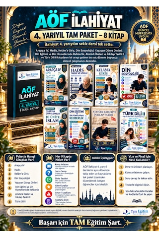 Aöf İlahiyat 4. Yarıyıl Tam Paket 8 Kitap