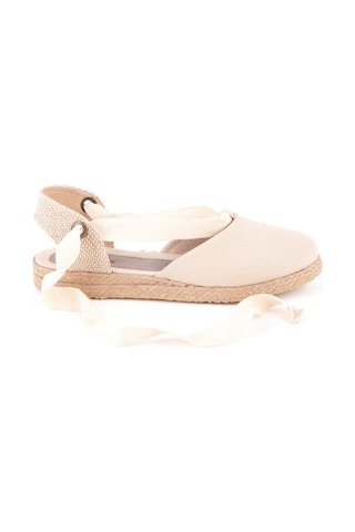 Star Tombis Gerçek Elişi Ipli Düz Topuk Keten Espadril Handmade Bej