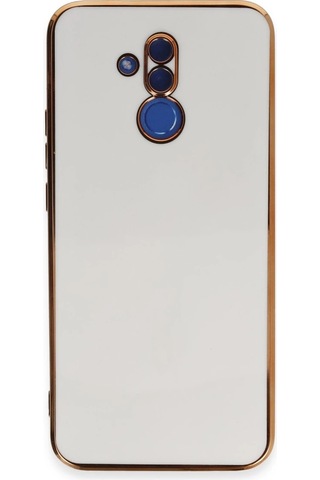 Huawei Mate 20 Lite Kılıf Volet Silikon - Beyaz Düz Renkli