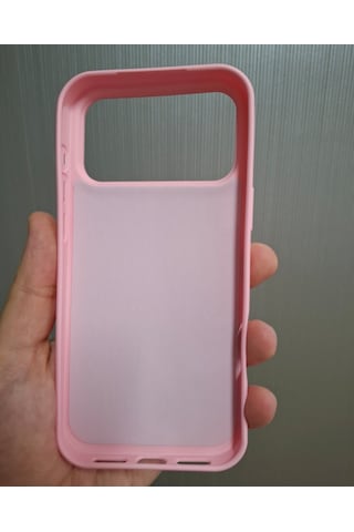 Apple Uyumlu iPhone 17 Pro Max Logolu İçi Kadife Silikon Lansman Kılıf Pembe