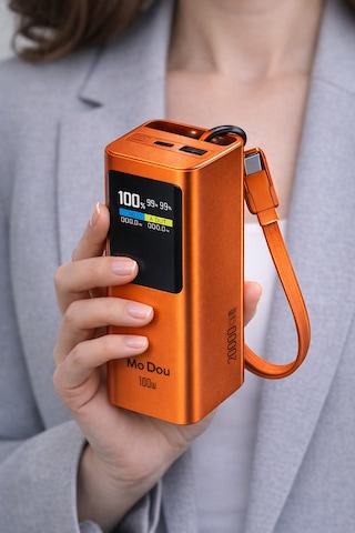 100w Pd Hızlı Şarj Powerbank 20.000mah Type-c Laptop Destekli Taşınabilir Şarj Cihazı, Alüminyum Gövde, Dijital Göstergeli Turuncu
